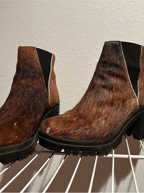 Women’s Brown Haircalf Chelsea Boots